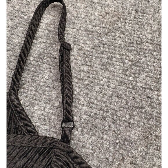 Candies Dress Women’s Large Black Cold Shoulder Plisse Ruffle Dark‎ Fairy Boho - Picture 10 of 14